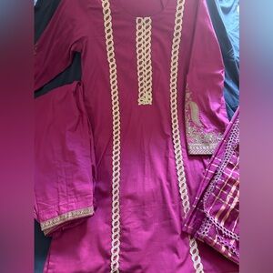 3 piece pink traditional women EID